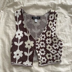 Urban Outfitters floral crop tank top with front slit